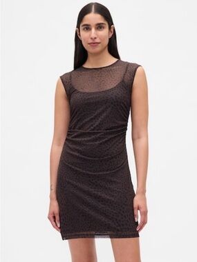 Gap Mini Mesh Dress- Leopard